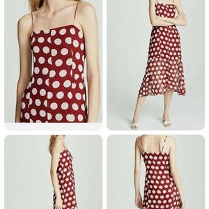 Red and white polka dot dress formal super flattering. Worn once.